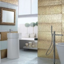 Дизайн интерьера ванной в золотом цвете -11