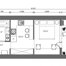 Современный дизайн квартиры-студии 24 кв. м.-2